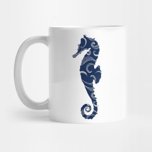 Navy seahorse Mug